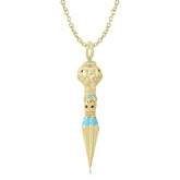 Halloween Skull Face Vajra Pestle Spearhead Silver Necklace
