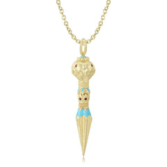 Halloween Skull Face Vajra Pestle Spearhead Silver Necklace
