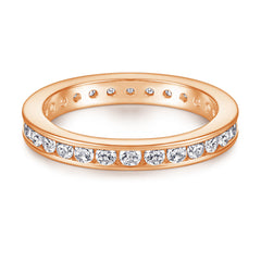 Full Round Zircon Eternity Silver Ring for Women