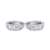 Three Round Zircon Silver Hoop Earrings for Women