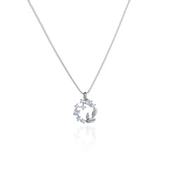 Zircon Garland Silver Necklace for Women