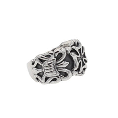 Crusader Cross and Spear Titanium Steel Ring for Men