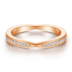 Round Zircon Cross Design Eternity Silver Ring