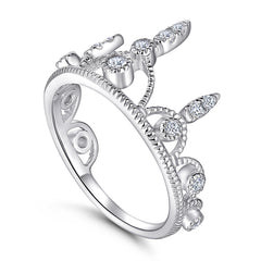 Zircon King Crown Silver Ring
