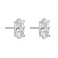 Marquise Shape Zircon Sterling Silver Stud Earrings
