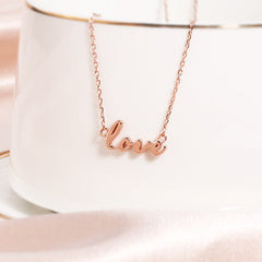 LOVE Alphabet Pendant Silver Necklace