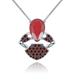 Luxury Design Natural Colourful Gemstone Little Crab Pendant Silver Necklace for Women