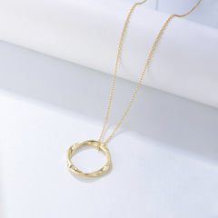 Mobius Circle Pendant Sterling Silver Necklace for Women