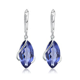 Crystal Marquise Shape Silver Drop Earrings for Women