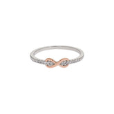 Bowknot Buckle Zircon Sterling Silver Ring