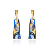 Natural Topaz Trapezoid Sterling Silver Drop Earrings for Women