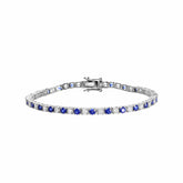 Lab Created Sapphire Tennis Silver Bracelet