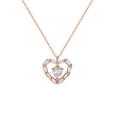 Heart-shape Zircon Pendant Silver Necklace for Women
