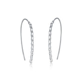 Small Wave Silver Hook Earrings for Women