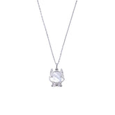 Mother of Pearl Dragon Baby Pendant Sterling Silver Necklace