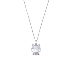 Mother of Pearl Dragon Baby Pendant Sterling Silver Necklace