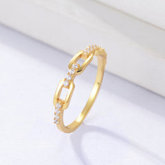 White Zircon Vintage Buckle Design Sterling Silver Ring