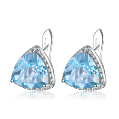 Topaz Triangle Silver Studs for Women
