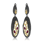 Premium Colourful Gemstones Branches Silver Drop Earrings for Women