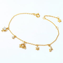 Fairy Tale Princess Pumpkin Carriage Zircon Pearl Sterling Silver Bracelet