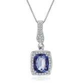 European Luxury Style Inlaid Natural Crystal Soleste Halo Pendant Silver Necklace for Women