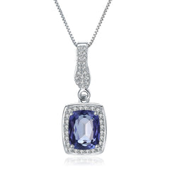 European Luxury Style Inlaid Natural Crystal Soleste Halo Pendant Silver Necklace for Women