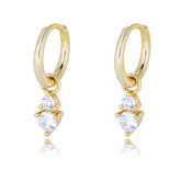 Two Zircon Pendant Silver Drop Earrings for Women