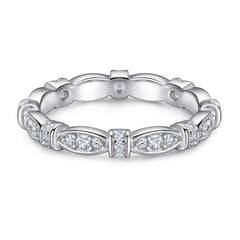 Full Row Marquise Shape with Zircon Silver Ring for Women