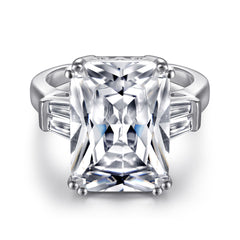 Radiant Cut Zircon Silver Ring