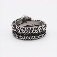 Vintage Fish Scale Snake Titanium Steel Ring for Men