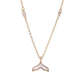 Mother of Pearl Mermaid Tail Pendant Silver Necklace for Women