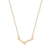 Geometric V Shaped Pendant Silver Necklace