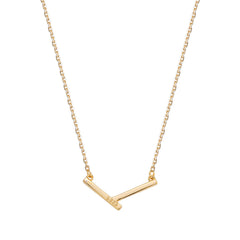 Geometric V Shaped Pendant Silver Necklace