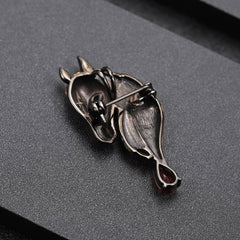 Italian Craft Design Brooch Pendant Dual-use Natural Colourful Gemstone Horse Pendant Silver Necklace for Women