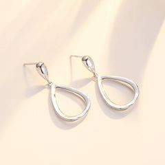 Hollow Water Drop Silver Drop Earrings for Women
