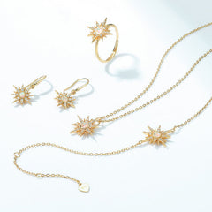 Round Opal Zircon Sun Sterling Silver Bracelet