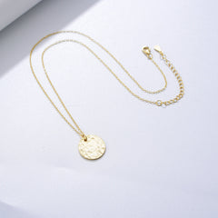 Concave and Convex Matt Circle Sterling Silver Necklace for Women