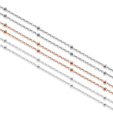 Small Round Bead Silver Necklace for Women