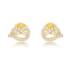 Zircon Knot Silver Studs Earrings for Women
