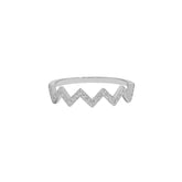 V Shaped Wave Zircon Sterling Silver Ring