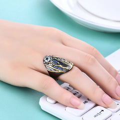 Italian Craft Georgia Designer with Natural Coloured Treasure Sterling Silver Ring for Women