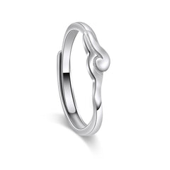 Romantic Cloud Silver Couple Ring