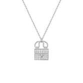 Zircon Small Bag Pendant Silver Necklace for Women