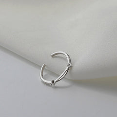 Hollow Design with Zircon Silver Ring for Women