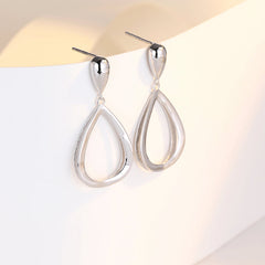 Hollow Water Drop Silver Drop Earrings for Women