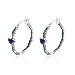 Natural Color Treasure Amethyst Hoops for Women