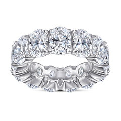 Full Circle Oval Zircon Silver Ring for Women