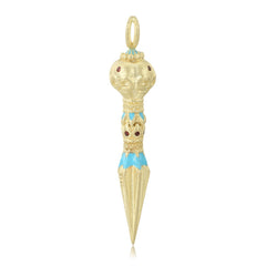 Halloween Skull Face Vajra Pestle Spearhead Silver Necklace