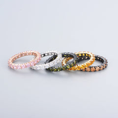 Colurful Zircon Sterling Silver Eternity Ring for Women