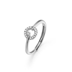 Zircon Hollow Circle Silver Ring
